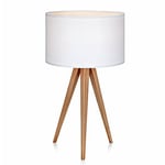 Lampe à Poser Romanza Trépied Pour Bureau Chevet Abat-jour Blanc VN-L00008-EU