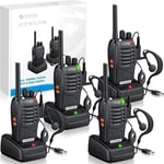 4Pack Professional Walkie Talkies for Adults Rechargeable Walkie Talkies Best 16