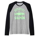 Nothing Quite Like a River Dance with a Salmon Fishing Raglan Baseball Tee