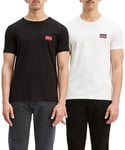 Levi's 2-Pack Crewneck Graphic Tee T-Shirt Homme Sportswear White/ Mineral Black (Multicouleur) XXL