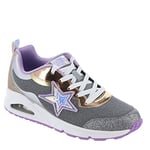 Skechers Street Girls Baskets, Gunmetal Synthetic/Multi Trim, 43 EU