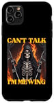 Coque pour iPhone 11 Pro Max Can't Talk I'm Mewing Funny Cringe Hard Skeleton Meme