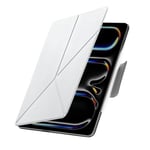 PITAKA Coque pour iPad Pro 13 2024 M4 Coque Magnétique pour iPad Pro 13 7e Génération Housse de Protection Ultralégère avec Porte-Stylo iPad Stand Multi-Angle en PU Cuir Blanc [MagEZ Folio 2]