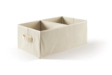Perfetto Più Easybox Organiseur de tiroir avec Compartiments, en Tissu Non tissé, Couleur écru, 12 x 40 x 11 cm