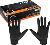 Neo Nitrile Gloves (Nitrile Gloves, Black, 100 Pieces, Size M)