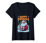 Womens Happy kwanzaa Merry christmas African american hoilday V-Neck T-Shirt