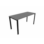 Bureau droit individuel Online F Graphite OP-LITE II : bureau D140x80/cpl graphite/cpi noir/ep. du plateau 25 mm