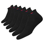 NAVYSPORT Chaussettes de Sport Basses Homme 43-46 Coton Coussin Coussin - Lot de 6 Paires Chaussettes Courtes Femme (EU 43 46, Noir)