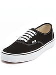 Vans Unisex Authentic Trainers - Black/White, Black/White, Size 6, Men