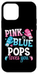 iPhone 12 mini Pink Or Blue Pops Loves You Boxing Gender Reveal Party Case