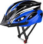 RaMokey Cycle Helmet, Lightweight Bicycle Helmet, Adjustable Mountain & Road Bike Helmets for Adults, 18 Vents with Adjustable Strap & Detachable Visor for Mens Womens(Head Sizes 58-62cm) (Blue)