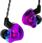 Ccz Melody In-Ear-Monitors Hybrid 1Ba 1Dd Hifi ¿¿couteur Basses Profondes ¿¿couteurs Intra-Auriculaires L¿¿gers Iem Avec Cable 4N Ofc Pour Musicien/Batteur/Bassiste (Violet Bleu, Sans Micro)