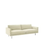 Adea Basel soffa 220 cm tyg malawi 21 off white/beige, aluminium ben, 220 cm