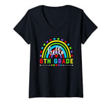 Womens Hello 6th Grade Teachers Boys Kids Students Back to School V-Neck T-Shirt