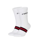 NIKE U J Legacy Crew 2PR Socks - White/Gym Red/(Black), X-Large