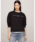 Tommy Hilfiger Modern Regular Corp Logo Womens Sweatshirt - Black - Size Large