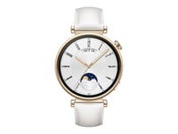 Huawei Watch Gt 4 - 41 Mm - Rostfritt Stål - Smart Klocka Med Rem - Läder - Handledsstorlek: 120-190 Mm - Display 1.32" - Nfc, Bluetooth - 37 G  - Vit