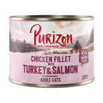 Purizon Adult 12 x 200 g - kornfritt - Kyllingfilet med Kalkun & Laks