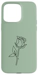 Coque pour iPhone 15 Pro Max Rose noire abstraite dessin minimaliste Line Art