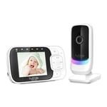 Binatone Hubble Nursery 2.8 inch View Glow Video Baby Monitor, White