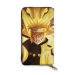 Naruto Uzumaki Portefeuille avec fermeture éclair en cuir pour cartes de visite