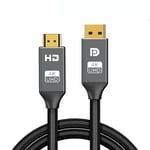 4K Métal - 1M - Câble DisplayPort vers HDMI, 4K @ 30Hz, 1080P @ 60Hz, DP 1.2, pour projecteur, PS4, PC, HDTV, ordinateur portable, affichage, Port vers HDMI