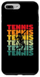 Coque pour iPhone 7 Plus/8 Plus Silhouette de tennis rétro vintage joueur entraîneur sportif amateur