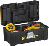 STANLEY STST1-75515 Low Essential Tool Box Waterproof, Black/Yellow, 12.5-Inch