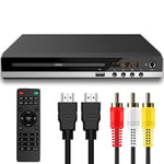 DVD-spelare för TV med HDMI, DVD-spelare som spelar alla regioner, CD-spelare för hemmastereosystem, HDMI- och RCA-kabel ingår