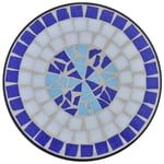 Inlife - Table d'appoint Mosaïque Bleu et blanc
