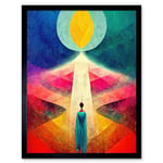 Into The Light Abstract Spiritual Painting Art Print Framed Poster Wall Decor 12x16 inch