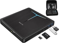 Lecteur Dvd Externe Lecteur Cd Externe Usb 3.0 Type-C Graveur Dvd/Cd+/-Rw Avec Port Usb & Sd Tf Slot,Portable Lecteur Cd Externe Pour Ordinateur Portable Pc Windows 11 10 Mac Macbook Linux