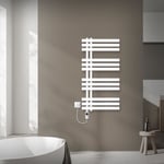 Radiateur électrique de salle de bains en acier LuxeBath Iron EM 500x1000 mm blanc avec élément chauffant 600W