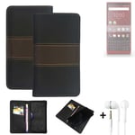 Phone Case + earphones for Blackberry KEY2 Red Edition Wallet Cover Bookstyle pr