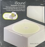 iSOUND STACKABLE CD STORAGE STORE & PROTECT CD’S & DVD’S WHITE COMPACT & SLEEK