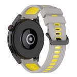 Garmin Vivoactive 4 / Galaxy Watch 46mm - Silikon armband 22mm Grå/Gul