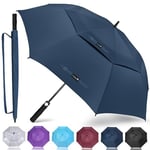 ZOMAKE Grand Parapluie Golf Homme Femme,94CM Parapluie Solide Résistant,Parapluie anti Tempete et Résistant pour 1 à 3 Personne(Bleu saphir)