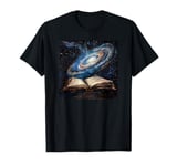 Book Galaxy Star Stars Pattern Print T-Shirt