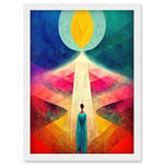 Into The Light Abstract Spiritual Painting Artwork Framed Wall Art Print A4