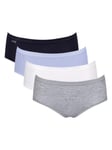 Sloggi Womens Basic+ Mid Briefs 4 Pack - White Polyamide - Size Large