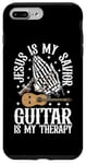 Coque pour iPhone 7 Plus/8 Plus Jesus Is My Savior Guitar Is My Therapy Foi Musique Amour