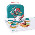 Hape Kit de Jeu de Thé avec Coffret et Accessoires de Cuisine - Pour les Enfants de 3 ans et Plus - Jeu d'Éveil, Imitation et Motricité Fine - Inclus 1 Théière, 1 Serviette de Pique-nique, 4 Tasses