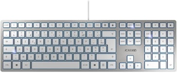 Kc 6000 Slim,Clavier Au Design Ultra-Plat,Layout Français(Azerty),Filaire(Connexion Usb-A),Silencieux,Durable,Marquage Des Touche,Argent