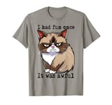 Funny Cat Is Grumpy Humorous Cat Graphic Men Women Children T-Shirt