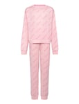 Juicy Couture Juicy Aop Crew Jersey Lounge Set Rosa