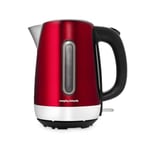 Morphy Richards Equip Jug Kettle, 1.7L, 3Kw Rapid boil, Removeable Limescale Filter, Easy View Water Gauge, Stainless Steel Case, Red, 102785