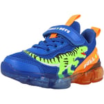 Bull Boys T-Rex Dinosaur Royal Blue Light-up Trainers