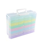 Vaessen Creative Boîte de Rangement Plastique 37,5 x 30 x 13 cm - avec 16 Boîtes Plates de 17 x 12 x 3 cm - Caisse avec Couvercle pour Couture, Accessoires Diamond Painting et Scrapbooking