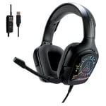 The G-Lab - Korp Cobalt 7.1 EX - Casque Gaming 7.1 Surround Sound - Micro Casque Gamer Audio Haute Qualité, Rétroéclairage RGB, Microphone Flexible, Léger & Confortable - Casque PS5, PS4, PC - New