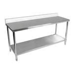 Royal Catering Arbeidsbenk i rustfritt stål - 200 x 60 cm Oppkant 160 kg